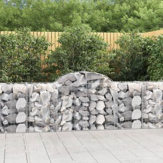 Berkfield Home Arched Gabion Baskets 40 pcs 200x50x80/100 cm Galvanised Iron in Silver