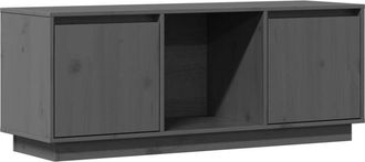vidaXL Vidaxl - Mobile Porta tv Grigio 110,5x35x44 cm in Legno Massello di Pino