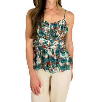 Bishop + Young Athena Peplum Top In Zen Print