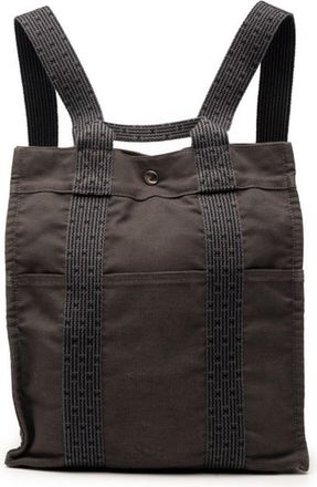 Herm&egrave;s Gray Canvas Backpack (Pre-Owned)