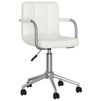 vidaXL Silla De Comedor Giratoria Cuero Sint&eacute;tico Blanco Vidaxl