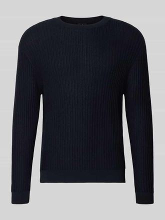 A|X Armani Exchange Slim Fit Pullover in Strick-Optik in Marine, Gr&ouml;&szlig;e XXL