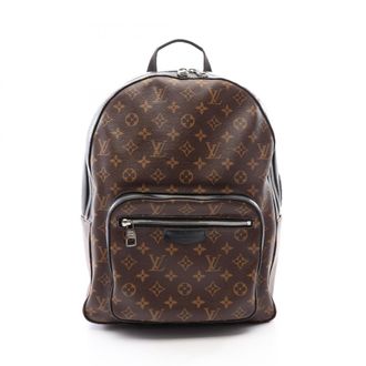 Louis Vuitton Black Brown Monogram Macassar Coated Canvas Pvc Monogram Leather Backpack Handbag (Pre-Owned)