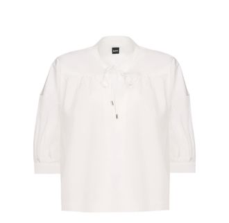 BOSS White Bollana V Neck 3/4 Shirt