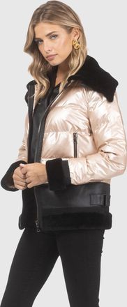 Gorski QUILTED JACKET WITH MERINO SHEARLING LAMB TRIM
