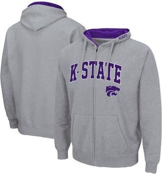 Colosseum Mens Colosseum Heathered Gray Kansas State Wildcats Arch & Logo 3.0 Full-Zip Hoodie in Heather Gray at Nordstrom, Size Medium
