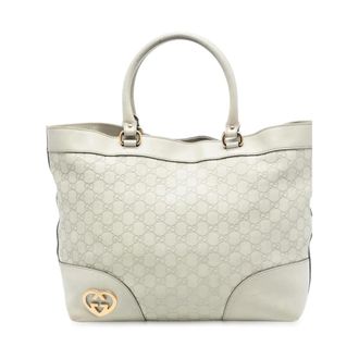Gucci Pre-owned Tote Bags, female, White, Size: ONE SIZE Pre-owned Leather Tote Bag