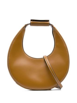 Staud Moon leren shopper - Bruin