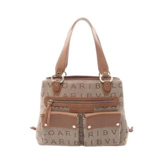 Bulgari Pre-owned Handbags, female, Beige, Size: ONE SIZE Pre-owned Vintage Canvas Handbag