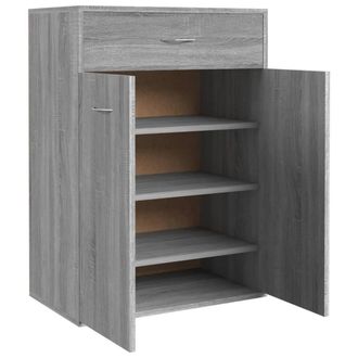 Berkfield Home Shoe Cabinet Grey Sonoma 60x35x84 cm Engineered Wood | Size: 60 x 35 x 84 cm