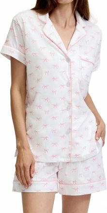 Petite Plume Blushing Bows Pima Cotton Short Set In Pink
