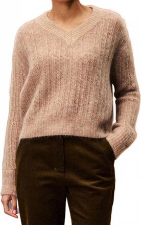 FRNCH Myosotis Long Sleeve Sweater In Beige