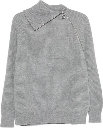 Sportmax Asymmetrical-neck Zip-front Sweater