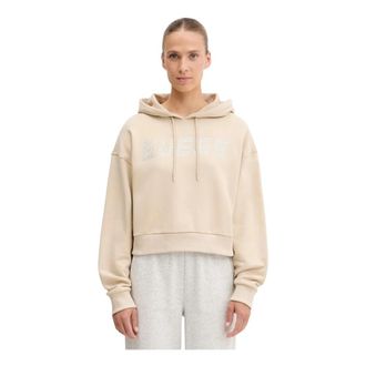 Guess Primula Rhinestones Hoodie - Dames - Hoodies - Beige - XL - Katoen - Hoodies & sweatvesten