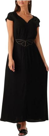 Louizon Fayence Maxi Jurk - Dames - Maxi kleedjes - Zwart - XS - Kleedjes