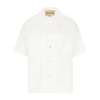 Valentino Garavani Short Sleeve Shirts, male, White, Size: M Short Sleeve Shirt