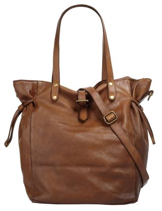 Forty Degrees Shopper FORTY, Damen, Gr. B/H/T: 33cm x 30cm x 23cm onesize, braun (cognac), Leder, leicht gl&auml;nzend, unifarben, Taschen Shopper, echt Leder, Made in I