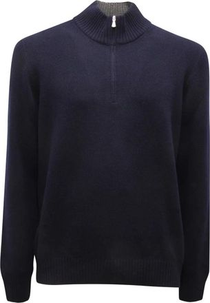 Gran Sasso Half-Zip Sweater 23125/19621 - Heren - V-hals truien - Blauw - L - Wol - Truien & Vesten