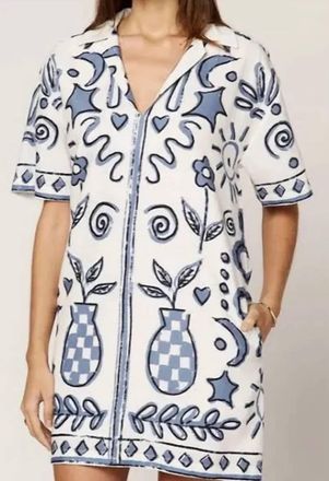 Cleobella Sandy Dress In White/blue