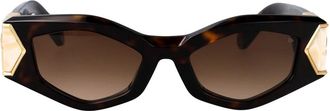 Philipp Plein Stijlvolle zonnebril voor een zonnige dag - Dames - Zonnebrillen - Bruin - 52 MM - Polyester - Accessoires