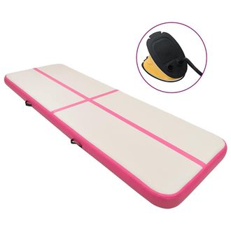 vidaXL Tappetino Ginnastica Gonfiabile Con Pompa 700x100x15cm Pvc Rosa Vidaxl