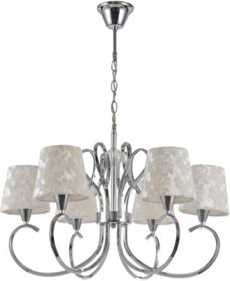 Fabrilamp Lampara Cancun 6xe14 Cromo Pantalla Blanca De Fabrilamp