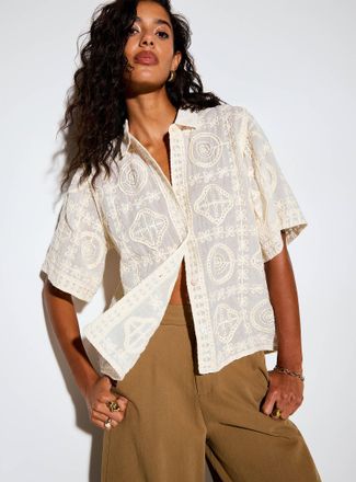 Icone Womens Embroidered pattern and mini-beads shirt