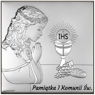 OEM Cuadro En Plata Para Ni&ntilde;a Como Recuerdo De Su Primera Comuni&oacute;n 6797-a 12 X 12 Cm