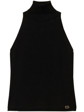 Twin-Set Top met logoplakkaat - Zwart