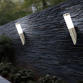 Globo Lighting Set di 2 lampade da parete per esterni rilevatore di movimento applique da parete lampada da facciata torcia in acciaio inossidabile porta dingresso