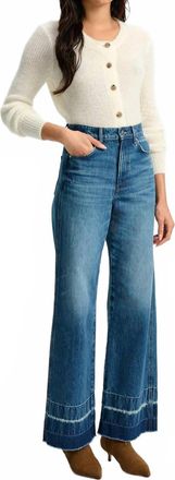 Veronica Beard Taylor High Rise Wide Leg Jean In City Blast