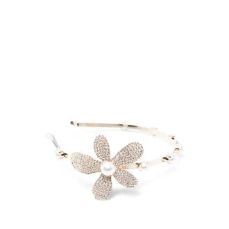 Rosantica Crystal-Embellished Flower Headband - Gold