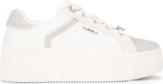 Carvela Womens Leather Perenne Jewel Trainer Sneakers - White - Size UK 4