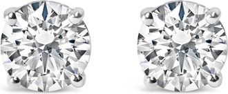 House of Brilliance Sterling Silver 1.0 Cttw Round Cut Lab Grown White Diamond 4-Prong Classic Solitaire Stud Earrings