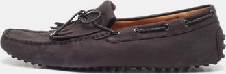 Tod's Tods Black Nubuck Leather Gommino Slip On Loafers
