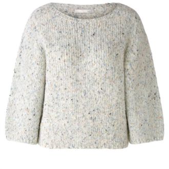 Oui Womens Pullover Sweater In Light Grey Blue