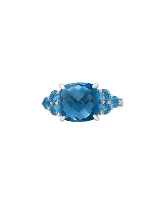 House of Brilliance Haus Of Brilliance 18K 6.59 Ct. Tw. Diamond & Topaz Cocktail Ring
