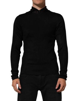 Dolce & Gabbana Mens Viscose Turtleneck Black Nylon