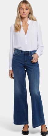 NYDJ Womens NYDJ Teresa Jeans Rio Rapids Denim Stretch Wide Leg Zip Fly DDR2821