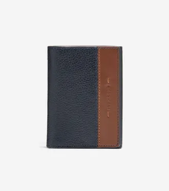 Cole Haan Mens Two Tone Z Fold Wallet - Blue
