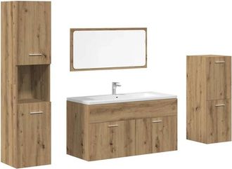 vidaXL Juego De Muebles Ba&ntilde;o 4 Piezas Madera Ingenier&iacute;a Roble Artisan Vidaxl