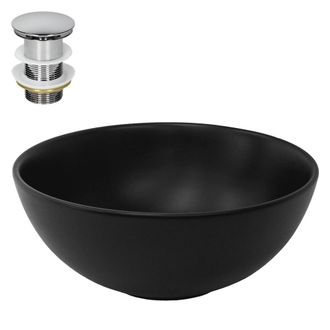 ML Design Lavabo negro mate cer&aacute;mico &oslash; 320 x 135 mm redondo