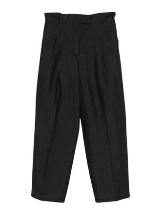 Max Mara Straight Trousers In Linen And Silk Efedra