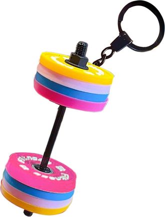 Generic Mini Barbell Keychain, Dumbbell Keyring, Gym Fitness Motivational Weightlifting Bag Charm Gift, Souvenir For Boyfriend Girlfriend Personal Trainer(A)