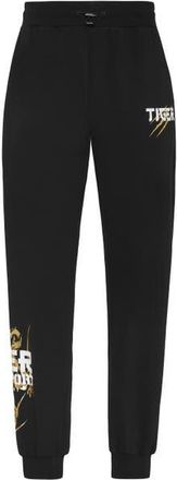 Plein Sport Jogging Trousers Tiger Tokyo Men in Black/lightgold at Nordstrom, Size X-Small/small