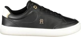 Tommy Hilfiger Zwarte Polyester Vetersneakers - Dames - Sneakers - Zwart - 39 EU - Polyester - Schoenen