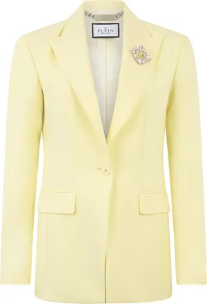 Philipp Plein Wool Fitted Single-Breasted Blazer