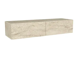 Vente-Unique Consolle Sospesa 2 Ante - Effetto Travertino Beige - Tenida
