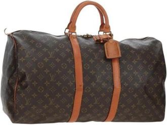 Louis Vuitton Tweedehands Canvas Louis Vuitton tassen - Dames - Vintage Weekendtas - Bruin - ONE Size - Vintage