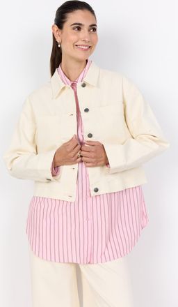 Soyaconcept Kurzjacke SOYACONCEPT SC-BESS 1, Damen, Gr. XXL, cream, Web, Obermaterial: 97% Baumwolle, 3% Elasthan, unifarben, normal, Jacken Kurzjacke, Baumwollmi